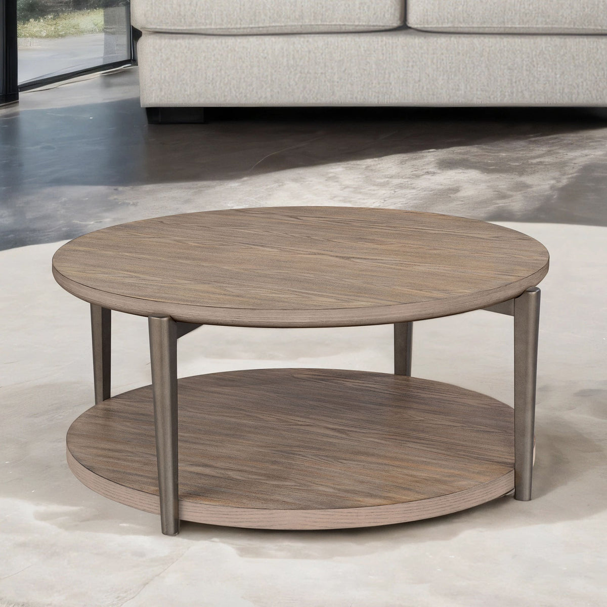Roros Natural Round Cocktail Table