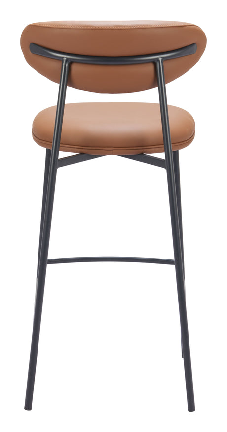 Rorun Brown Barstool (Set of 2) by Zuomod at Eve Furniture