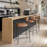 Rorun Brown Barstool (Set of 2) by Zuomod at Eve Furniture