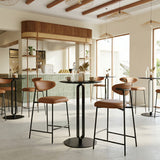 Rorun Brown Counter Stool (Set of 2) by Zuomod at Eve Furniture