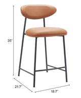 Rorun Brown Counter Stool (Set of 2) by Zuomod at Eve Furniture