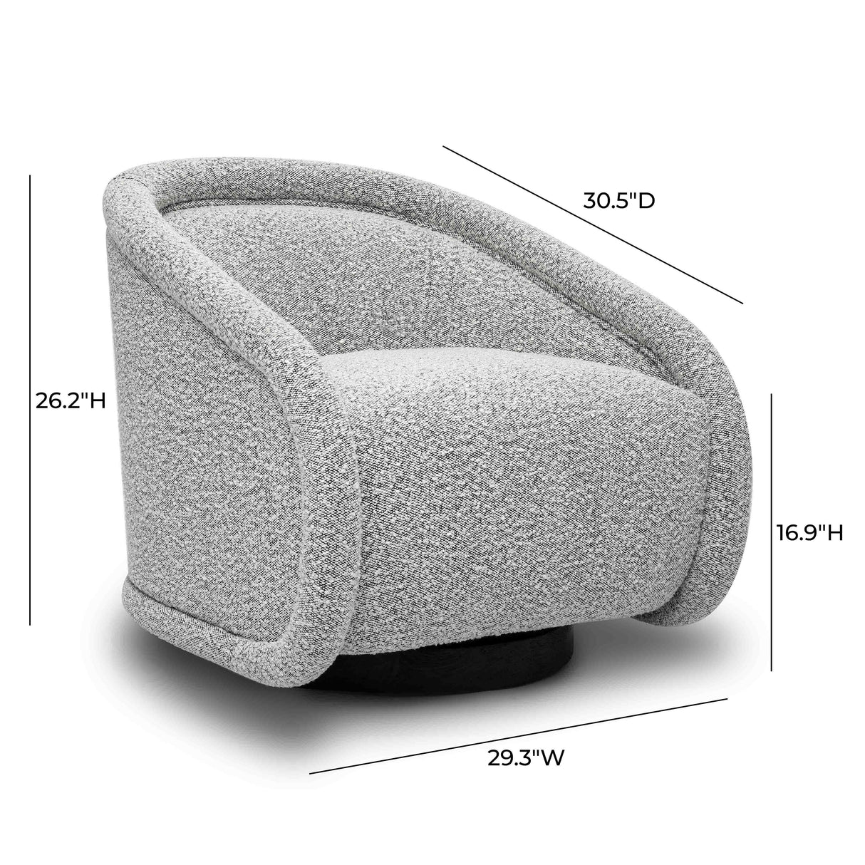 Rory Boucle Swivel Chair by TOV Furniture at Eve Furniture