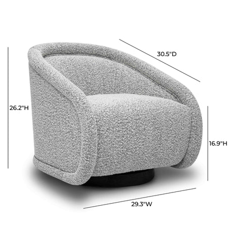 Rory Boucle Swivel Chair by TOV Furniture at Eve Furniture