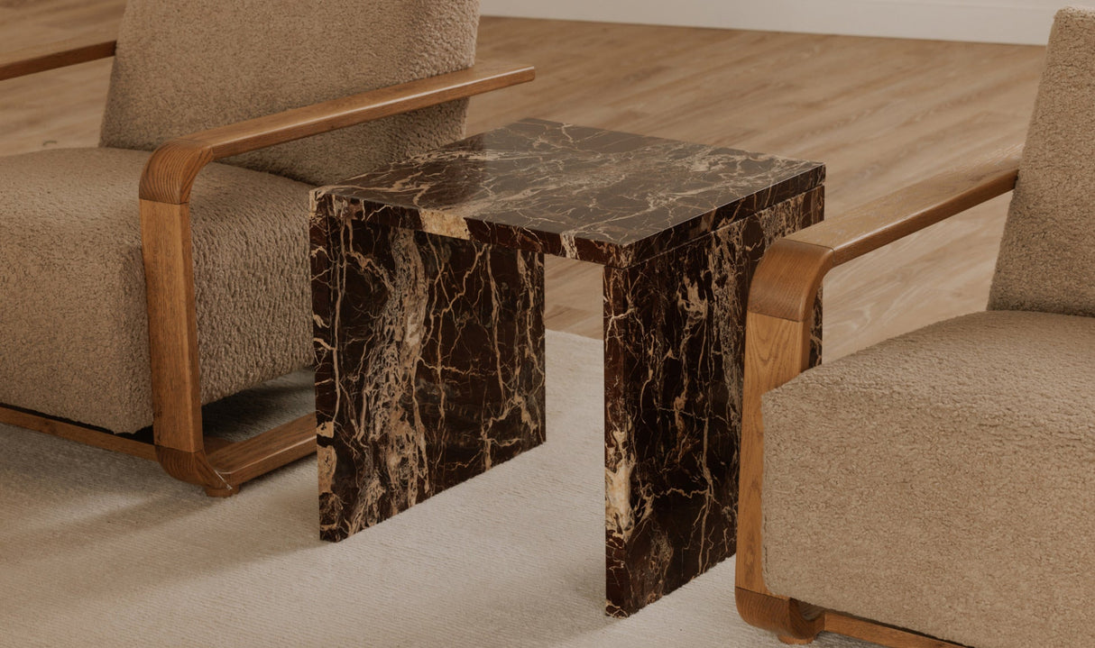 Rosa Accent Table Rosso Levanto Marble by Moe's Home at Eve Furniture