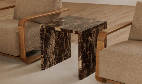 Rosa Accent Table Rosso Levanto Marble by Moe's Home at Eve Furniture