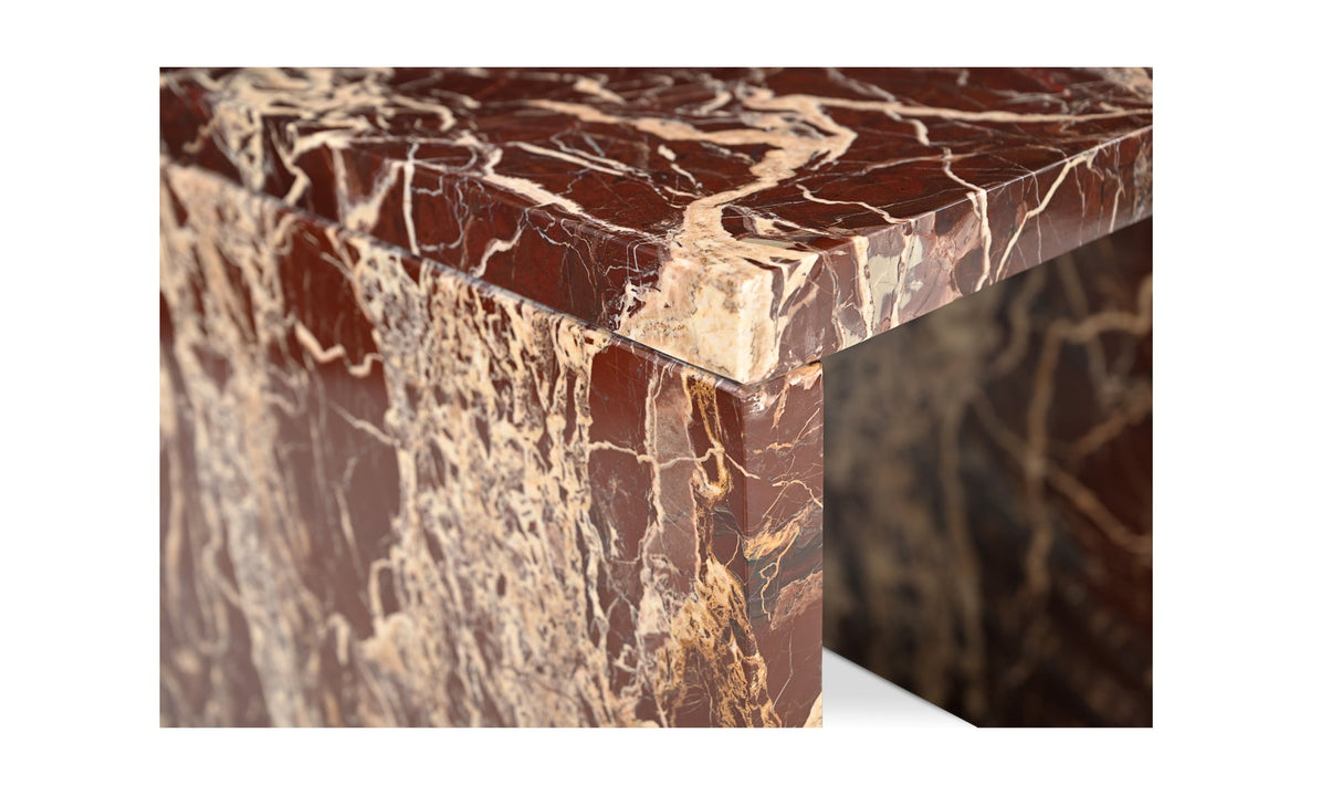 Rosa Accent Table Rosso Levanto Marble by Moe's Home at Eve Furniture