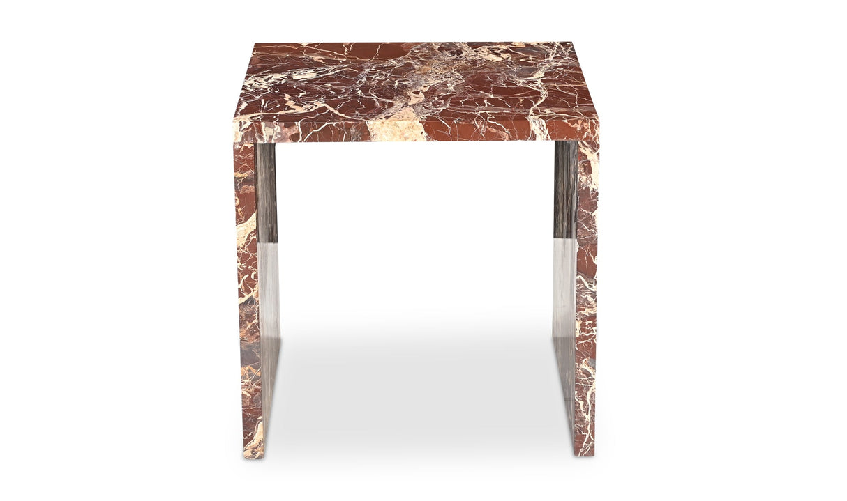 Rosa Accent Table Rosso Levanto Marble by Moe's Home at Eve Furniture