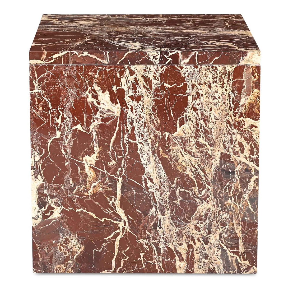 Rosa Rosso Levanto Marble Accent Table