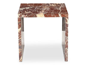 Rosa Rosso Levanto Marble Accent Table