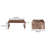 Rosa Rosso Levanto Marble Coffee Table by MOES at Eve Furniture