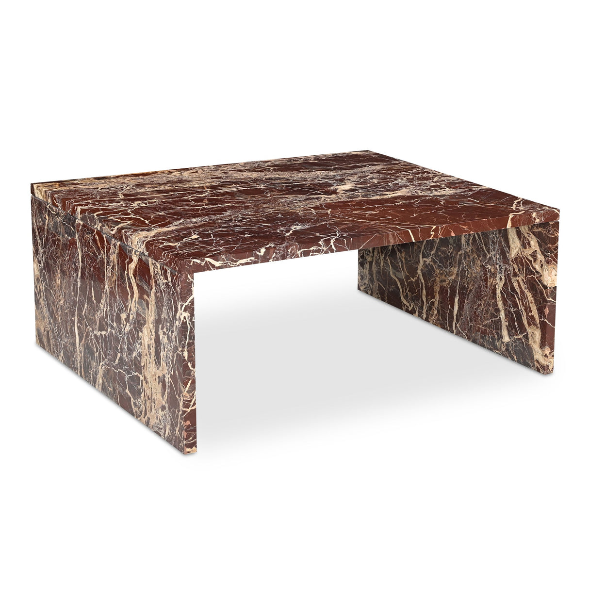 Rosa Rosso Levanto Marble Coffee Table by MOES at Eve Furniture