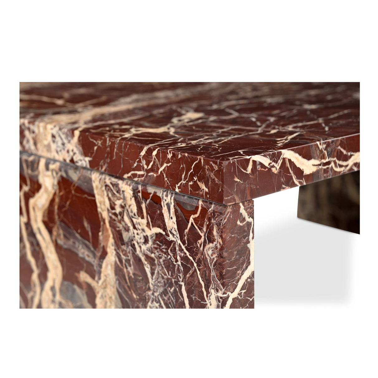Rosa Rosso Levanto Marble Coffee Table by MOES at Eve Furniture