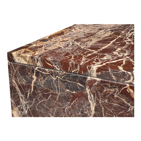 Rosa Rosso Levanto Marble Coffee Table by MOES at Eve Furniture