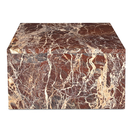 Rosa Rosso Levanto Marble Coffee Table by MOES at Eve Furniture