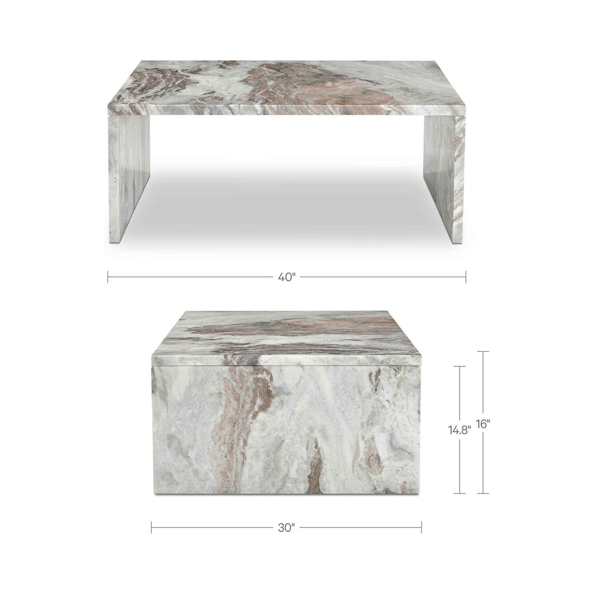 Rosa Torrento Marble Coffee Table by Moe's Home at Eve Furniture