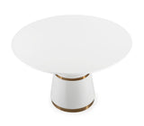 Rosa White Lacquer 47" Round Dining Table by TOV Furniture at Eve Furniture