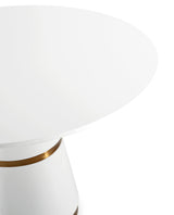 Rosa White Lacquer 47" Round Dining Table by TOV Furniture at Eve Furniture