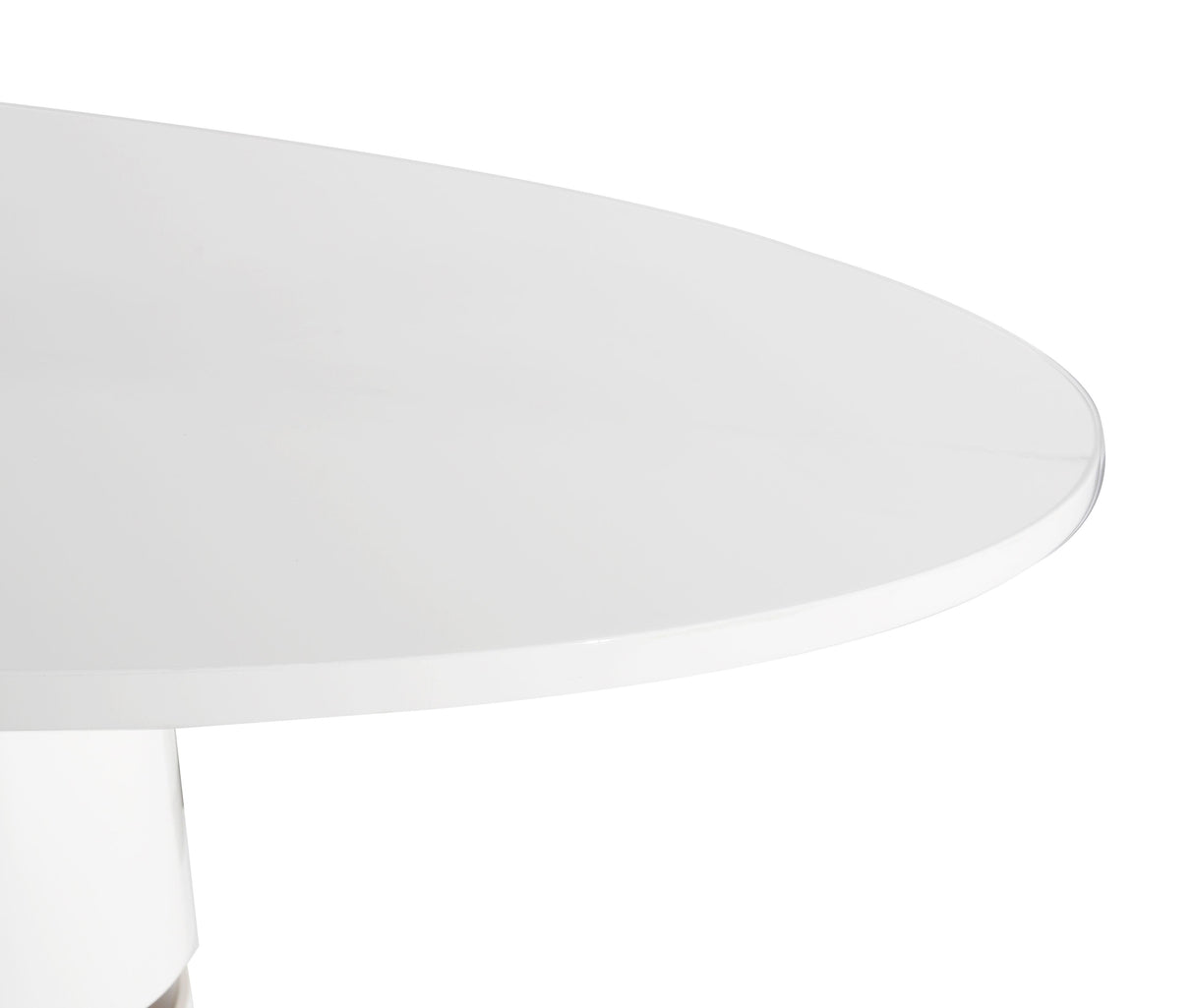 Rosa White Lacquer 47" Round Dining Table by TOV Furniture at Eve Furniture