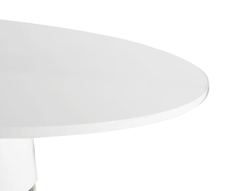 Rosa White Lacquer 47" Round Dining Table by TOV Furniture at Eve Furniture