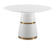 Rosa White Lacquer 47" Round Dining Table by TOV Furniture at Eve Furniture