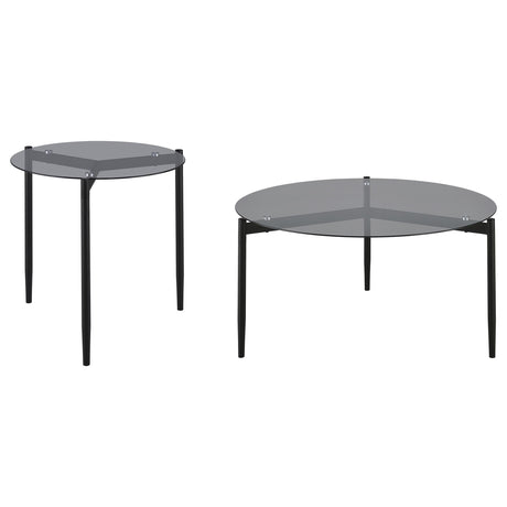 Rosalie Gray 2-Piece Round Coffee and End Table Set by Coaster at Eve Furniture