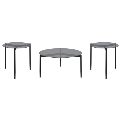 Rosalie Gray 3-Piece Round Coffee and End Table Set by Coaster at Eve Furniture