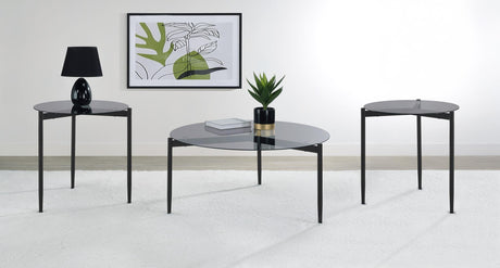 Rosalie Gray 3-Piece Round Coffee and End Table Set by Coaster at Eve Furniture