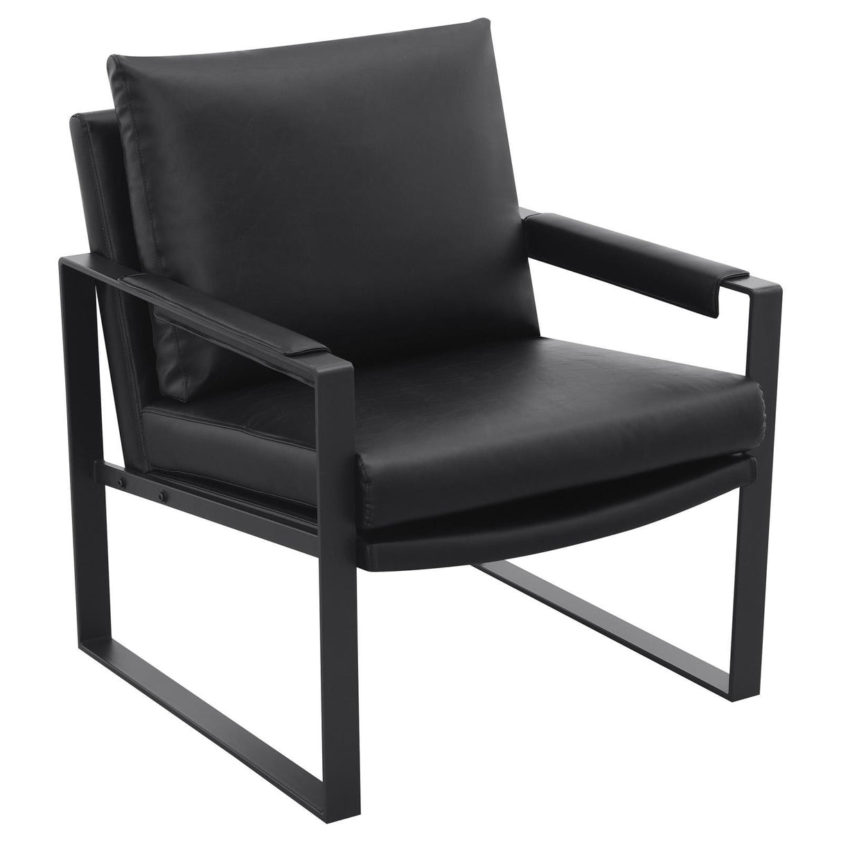 Rosalind Black and Gunmetal Upholstered Track Arms Accent Chair by Coaster at Eve Furniture