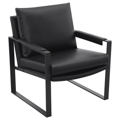 Rosalind Black and Gunmetal Upholstered Track Arms Accent Chair by Coaster at Eve Furniture