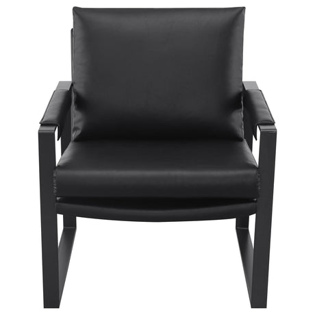Rosalind Black and Gunmetal Upholstered Track Arms Accent Chair by Coaster at Eve Furniture