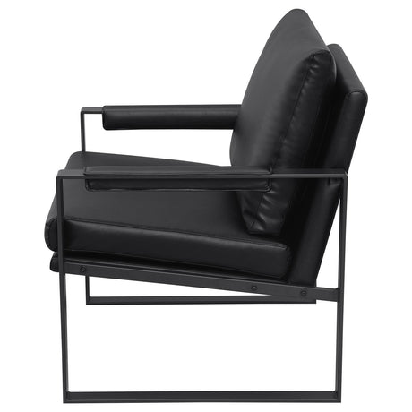 Rosalind Black and Gunmetal Upholstered Track Arms Accent Chair by Coaster at Eve Furniture