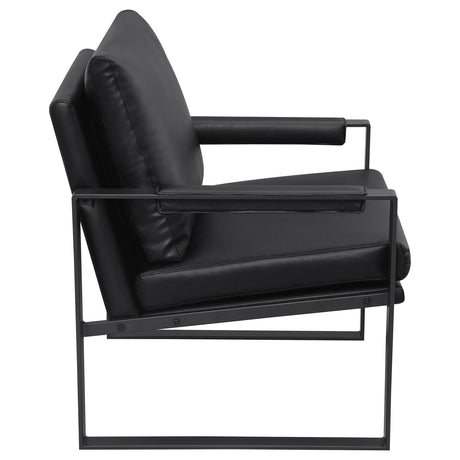 Rosalind Black and Gunmetal Upholstered Track Arms Accent Chair by Coaster at Eve Furniture