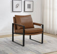 Rosalind Brown Upholstered Track Arm Accent Chair by Coaster at Eve Furniture
