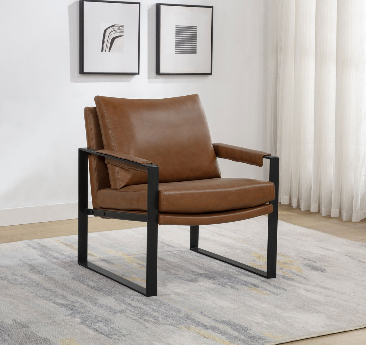 Rosalind Brown Upholstered Track Arm Accent Chair by Coaster at Eve Furniture