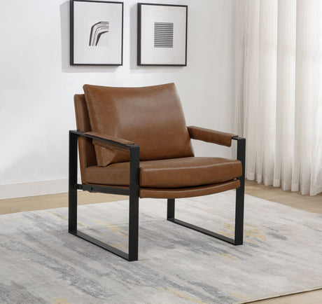 Rosalind Brown Upholstered Track Arm Accent Chair by Coaster at Eve Furniture