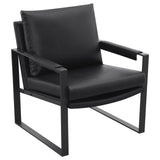 Rosalind Black/Gunmetal Upholstered Track Arms Accent Chair