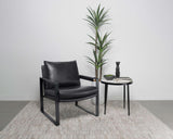 Rosalind Black/Gunmetal Upholstered Track Arms Accent Chair