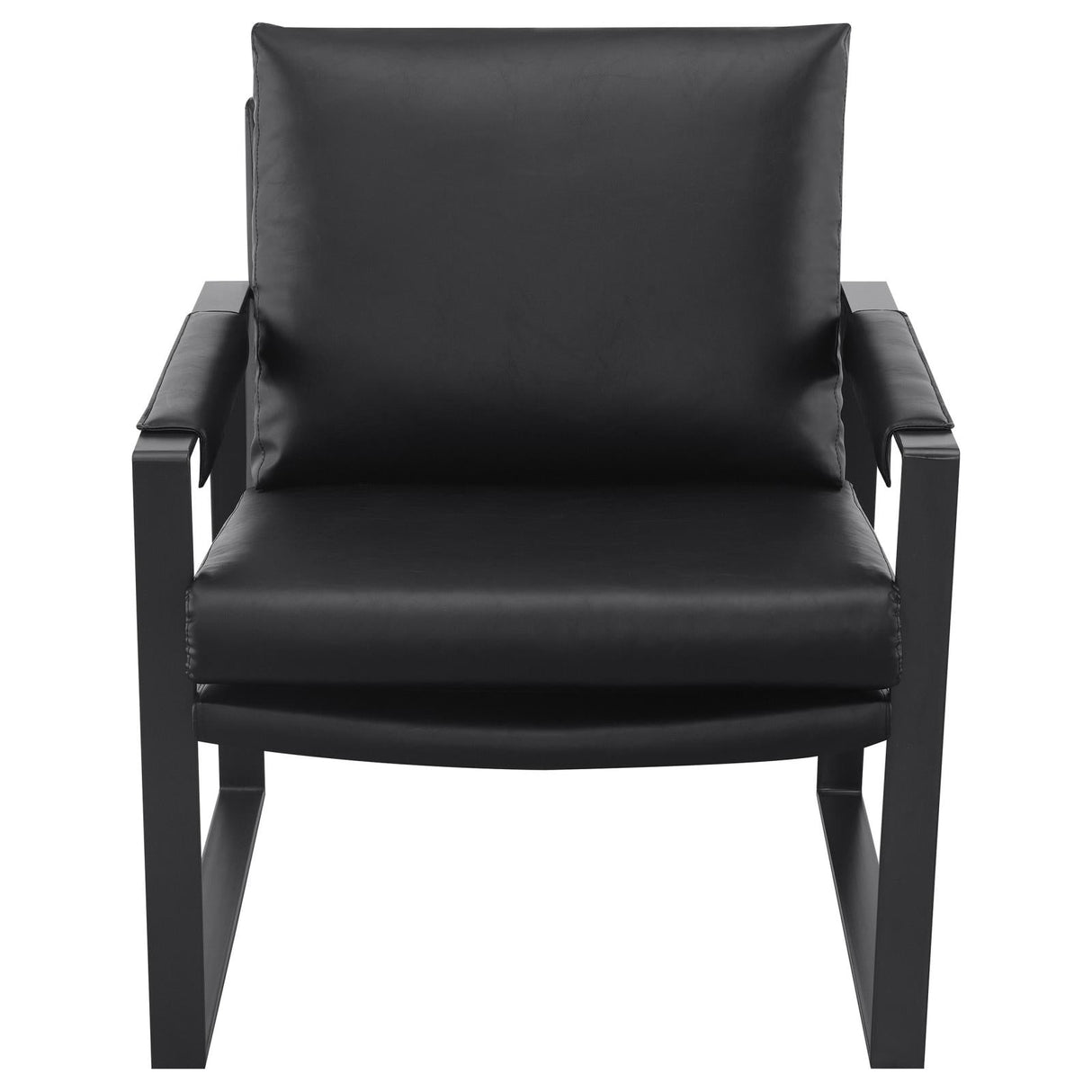 Rosalind Black/Gunmetal Upholstered Track Arms Accent Chair