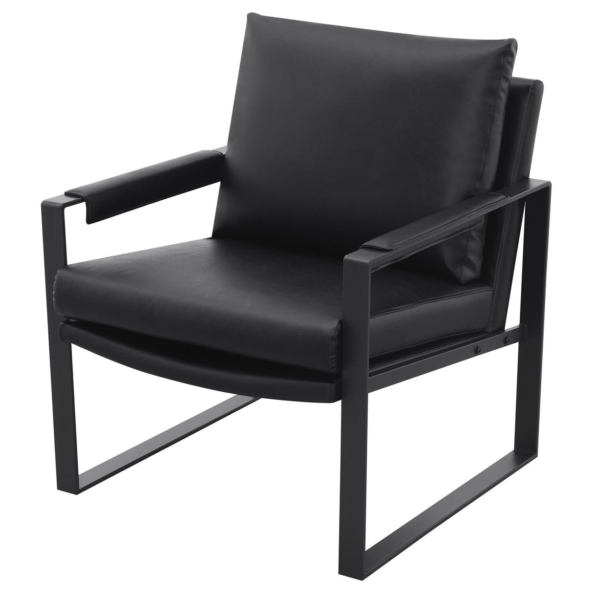 Rosalind Black/Gunmetal Upholstered Track Arms Accent Chair