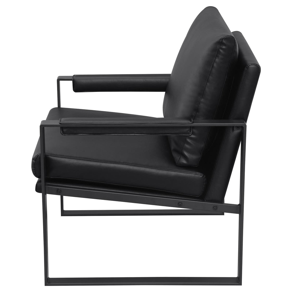 Rosalind Black/Gunmetal Upholstered Track Arms Accent Chair