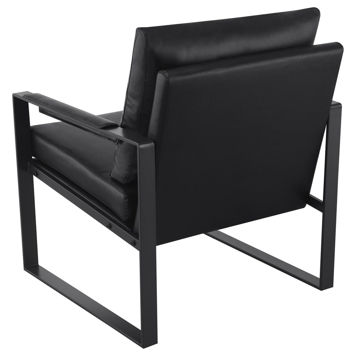 Rosalind Black/Gunmetal Upholstered Track Arms Accent Chair