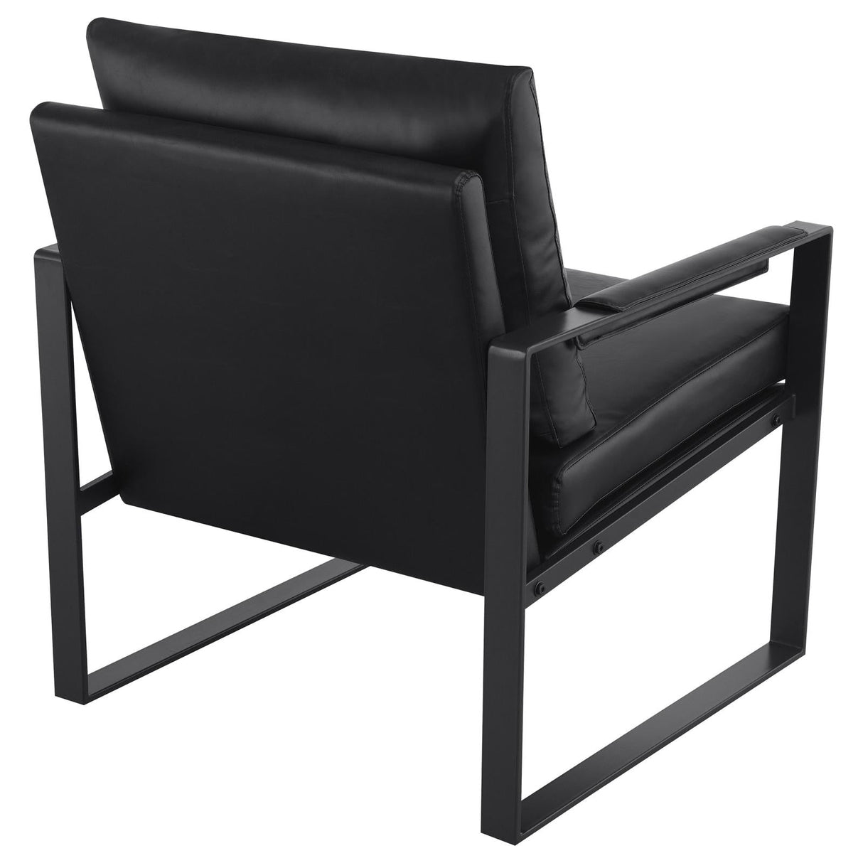 Rosalind Black/Gunmetal Upholstered Track Arms Accent Chair