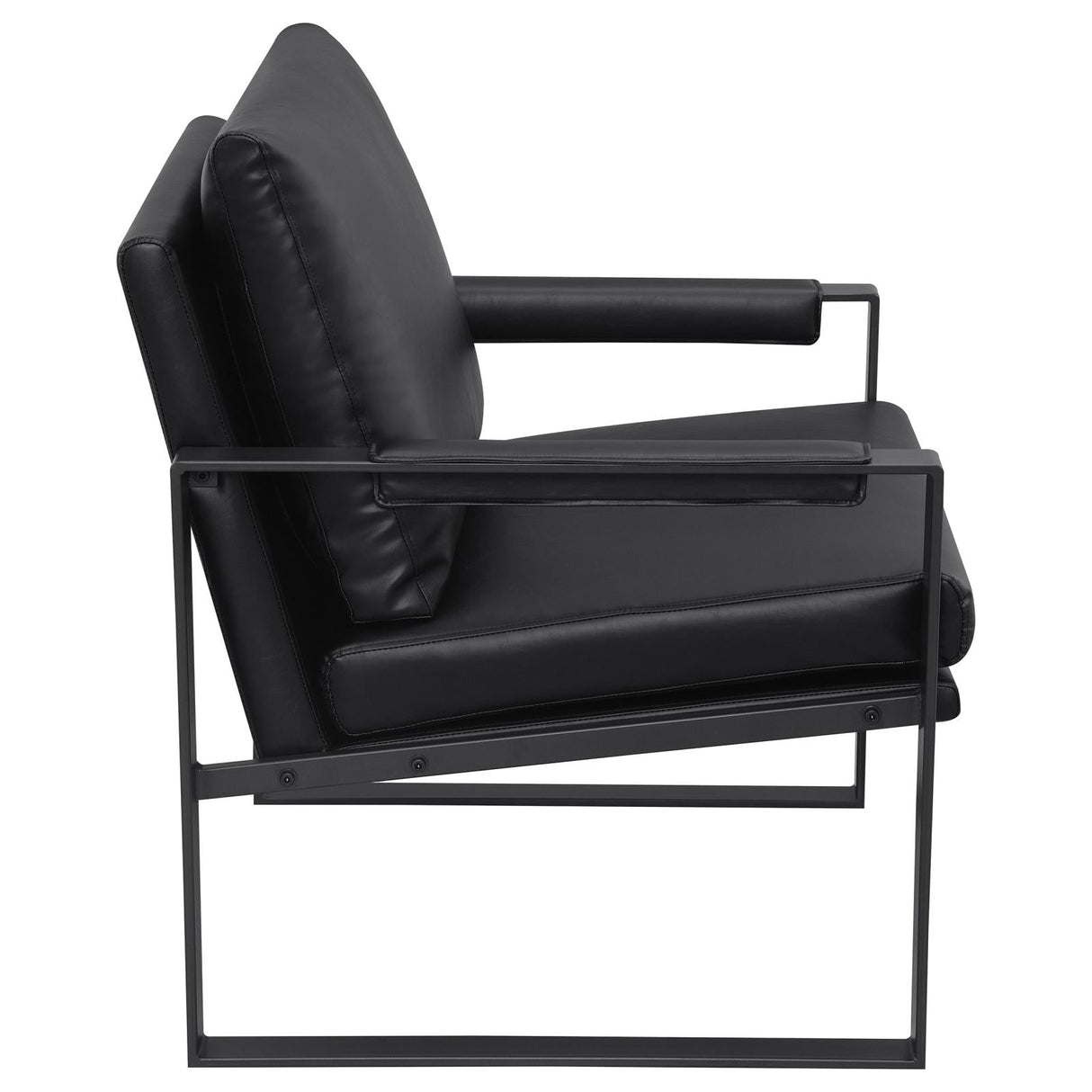 Rosalind Black/Gunmetal Upholstered Track Arms Accent Chair