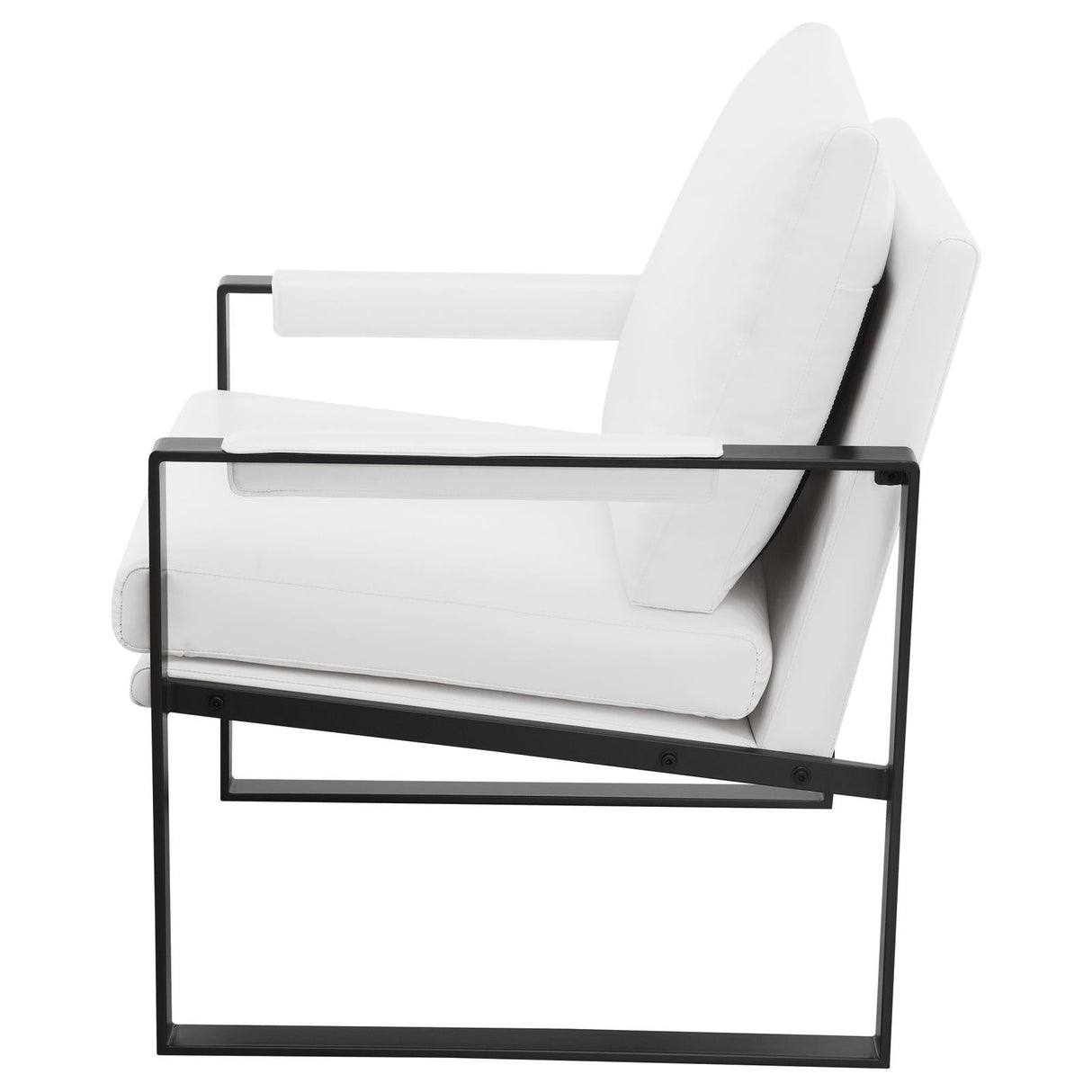 Rosalind White/Gunmetal Upholstered Track Arms Accent Chair