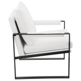 Rosalind White/Gunmetal Upholstered Track Arms Accent Chair