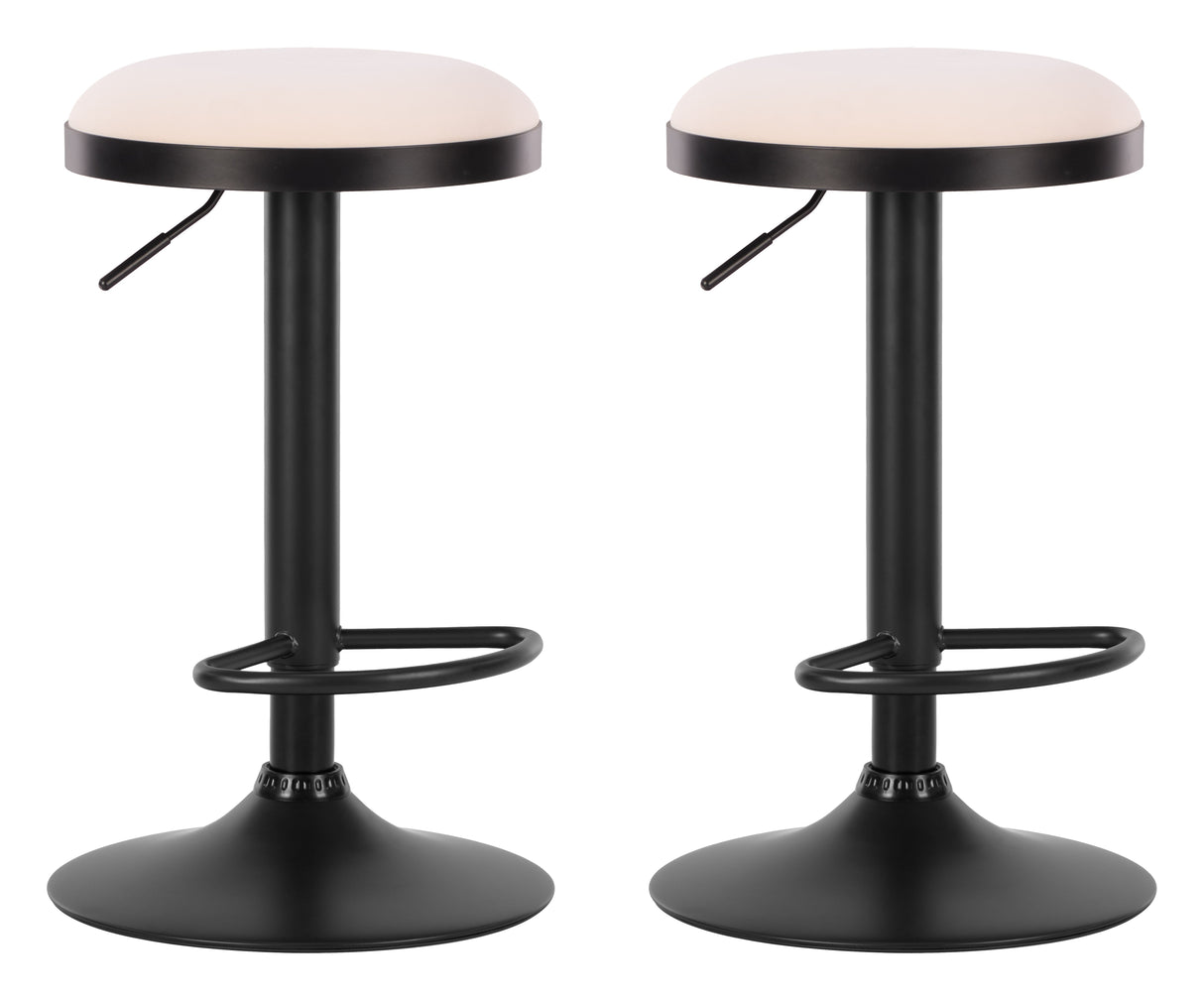 Rosco White Barstool (Set of 2) by Zuomod at Eve Furniture