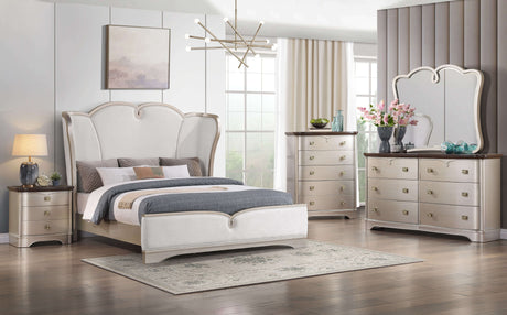 Rose Champagne Bedroom Set by Cosmos Furniture at Eve Furniture