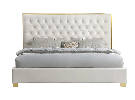 Rose Cream 55"H Platform King Bed by New Era Innovations at Eve Furniture