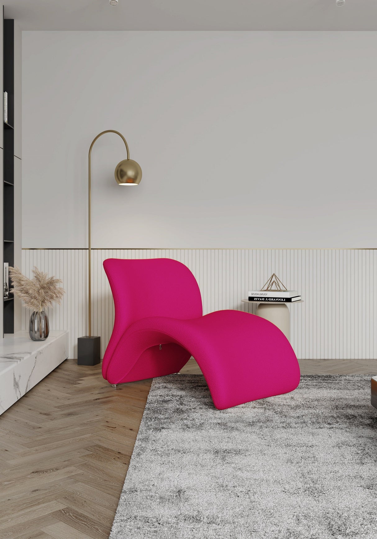 Rosebud Accent Chair in Fuchsia by Manhattan Comfort at Eve Furniture