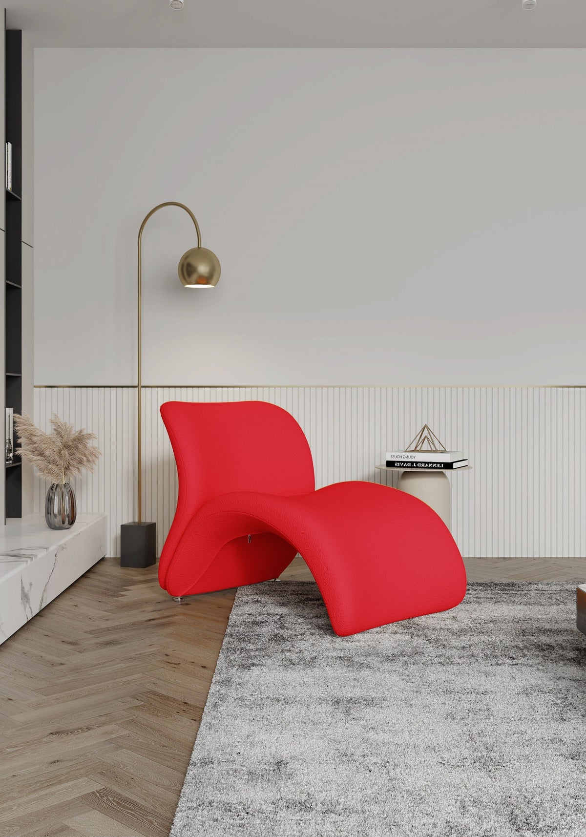 Rosebud Accent Chair in Red by Manhattan Comfort at Eve Furniture